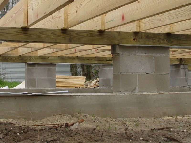 cement foundation under construction